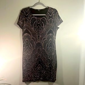 Glitter party dress! Color black and rose gold. Worn once, great condition!